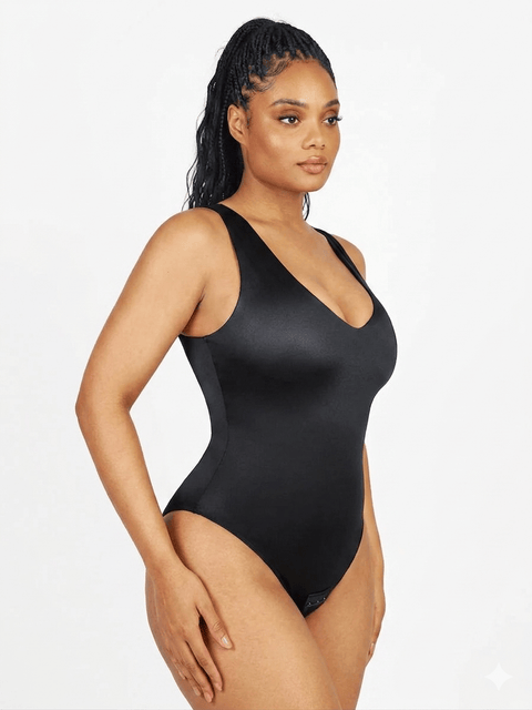 CurvyPower | UK bodysuit Black / S Deep V Neck Waist Slimming Shapewear Bodysuit