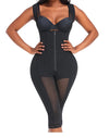 CurvyPower | UK bodysuit Black / S Tummy Control Mid Trouser Open Bust Shapewear Bodysuit with Front Zipper