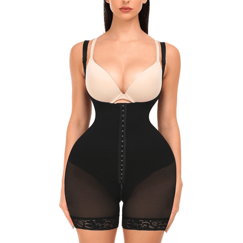 CurvyPower | UK bodysuit Black / S Tummy Control Shapewear Bodysuit with Hook and Eye Closure