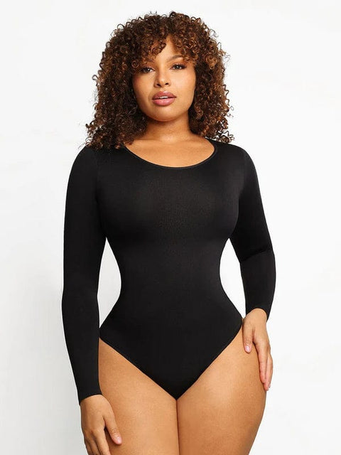 CurvyPower | UK bodysuit Black / XS/S Long Sleeve Slimming Shapewear Bodysuit