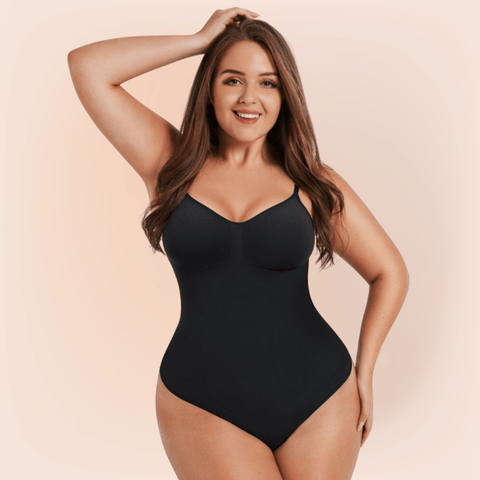 CurvyPower | UK bodysuit Black / XS/S Snatched Tummy Tucker Belly Control Underwear Shapewear Thong Bodysuit