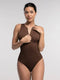 CurvyPower | UK bodysuit Brown / S Ribbed Seamless Sleeveless Shapewear Bodysuit with Front Zipper