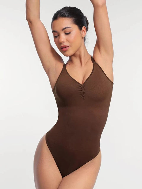 CurvyPower | UK bodysuit Brown / XS/S Seamless Waist & Tummy Control Shapewear Bodysuit With Built-In Bra