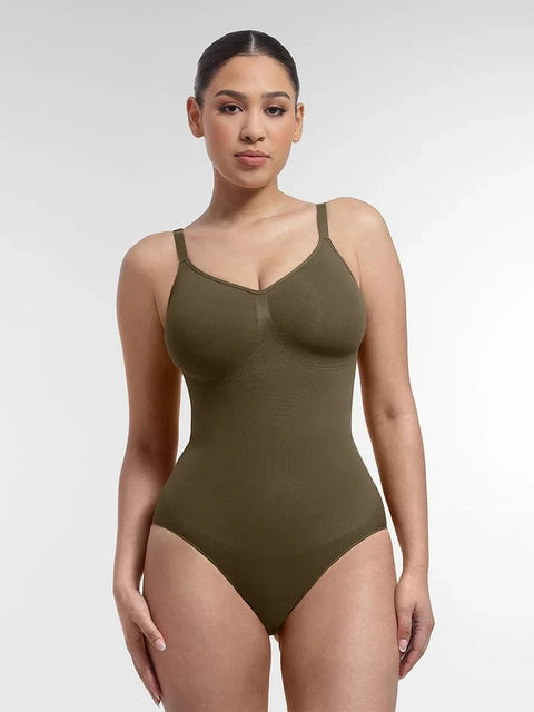 CurvyPower | UK bodysuit Brown / XS Seamless Shapewear Bodysuit with Tummy Control and Built-In Chest Support