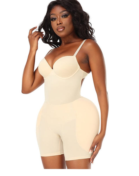 CurvyPower | UK bodysuit Bum Lifter Shapewear Bodysuit with Hip Pads