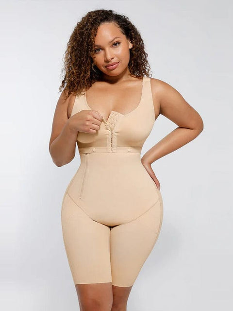 CurvyPower | UK bodysuit Clear Skin / XS Shapewear Bodysuit Covering Postoperative Chest with Side Zipper