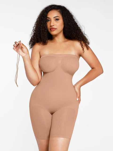 CurvyPower | UK bodysuit Dark Beige / S Sculpting Seamless Tummy Control Strapless Shapewear Bodysuit