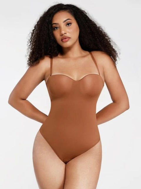 CurvyPower | UK bodysuit Dark Brown / S Strapless Underwire One-Piece Tummy Control Bodysuit Shapewear