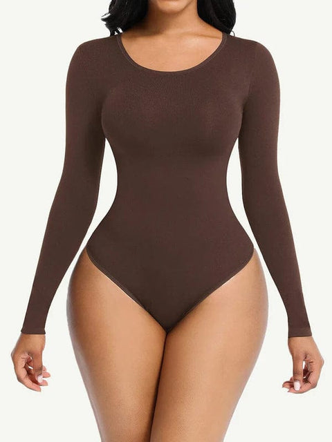 CurvyPower | UK bodysuit Dark Brown / XS/S Long Sleeve Slimming Shapewear Bodysuit