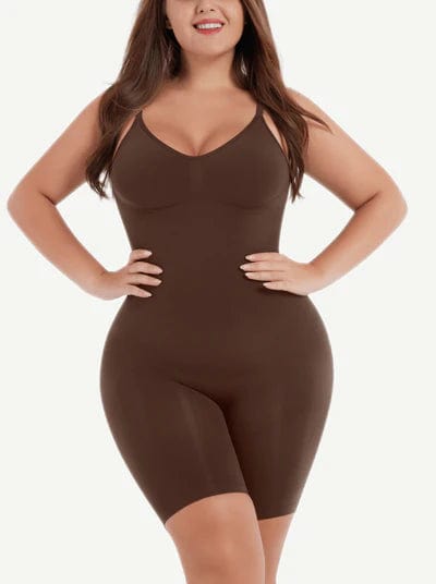CurvyPower | UK bodysuit Dark Brown / XS/S Low Back Shapewear Tummy Control Bodysuit