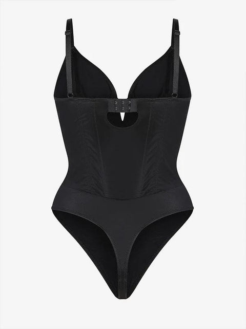 CurvyPower | UK bodysuit Deep V-Neck Tummy Control Shapewear Bodysuit