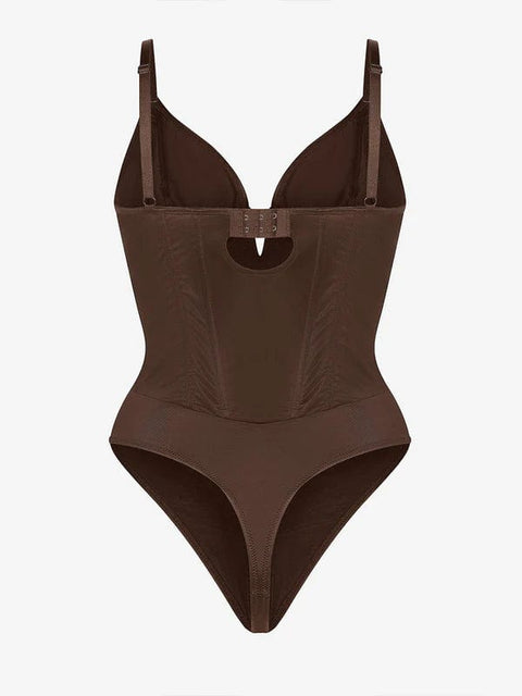 CurvyPower | UK bodysuit Deep V-Neck Tummy Control Shapewear Bodysuit
