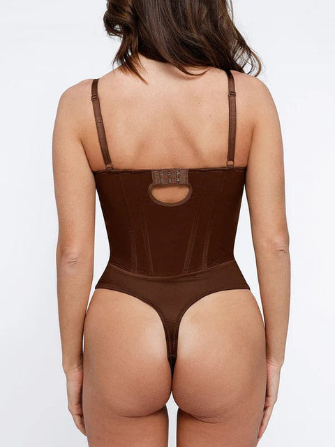 CurvyPower | UK bodysuit Deep V-Neck Tummy Control Shapewear Bodysuit