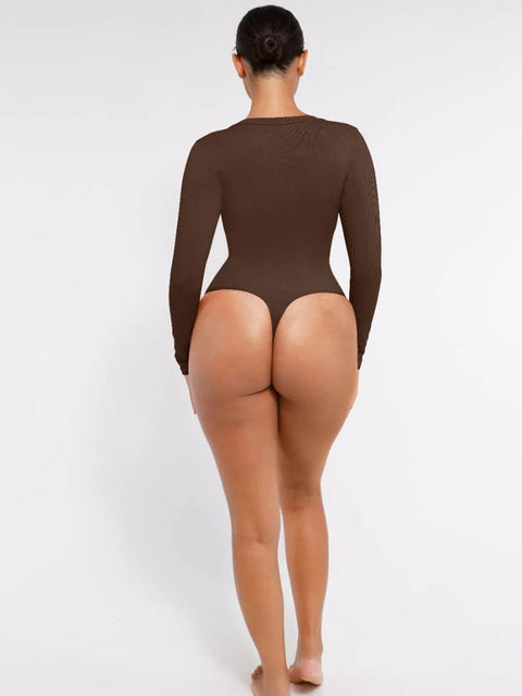 CurvyPower | UK bodysuit Deep V Neck Tummy Control Thong Shapewear Bodysuit
