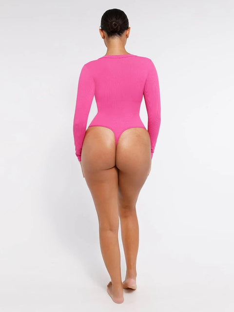 CurvyPower | UK bodysuit Deep V Neck Tummy Control Thong Shapewear Bodysuit