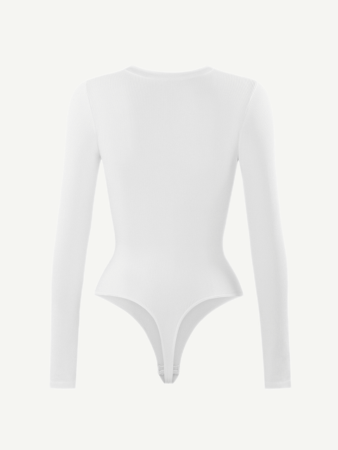 CurvyPower | UK bodysuit Deep V Neck Waist Control Shapewear Thong Bodysuit