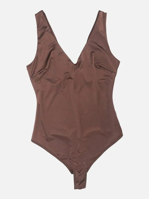 CurvyPower | UK bodysuit Deep V Neck Waist Slimming Shapewear Bodysuit