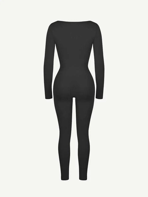 CurvyPower | UK bodysuit Deep V Whole Body Tummy Control Shaping Bodysuit