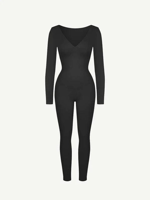CurvyPower | UK bodysuit Deep V Whole Body Tummy Control Shaping Bodysuit