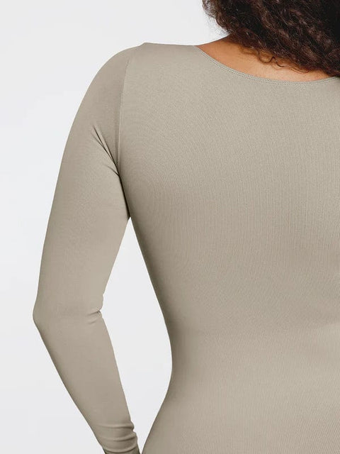 CurvyPower | UK bodysuit Deep V Whole Body Tummy Control Shaping Bodysuit