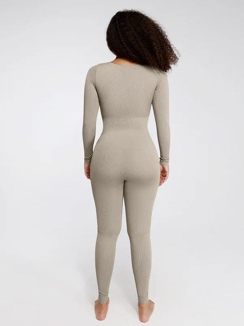 CurvyPower | UK bodysuit Deep V Whole Body Tummy Control Shaping Bodysuit