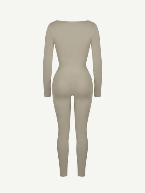 CurvyPower | UK bodysuit Deep V Whole Body Tummy Control Shaping Bodysuit