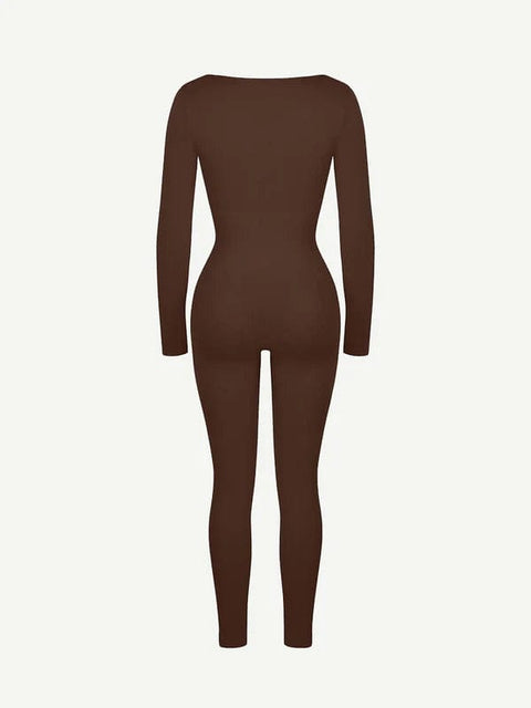 CurvyPower | UK bodysuit Deep V Whole Body Tummy Control Shaping Bodysuit