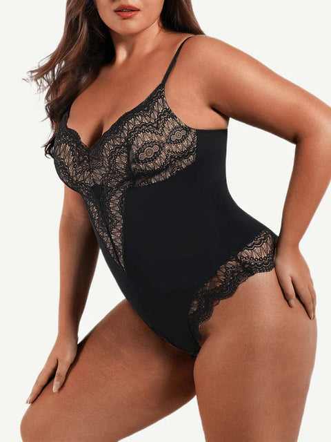CurvyPower | UK bodysuit Elegant Lace Tummy Control Shapewear Bodysuit