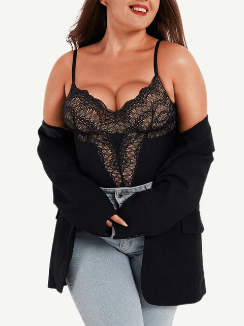 CurvyPower | UK bodysuit Elegant Lace Tummy Control Shapewear Bodysuit