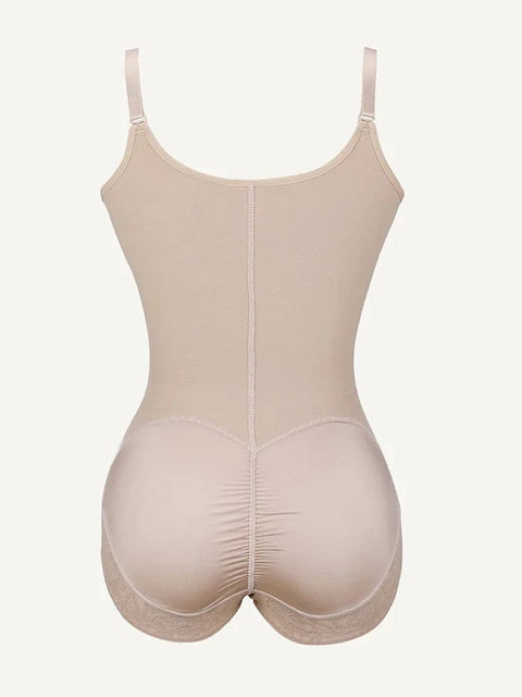 CurvyPower | UK bodysuit Front-Zip Waist-Slimming and Tummy Control Shapewear with U-Shaped Open Bust Support