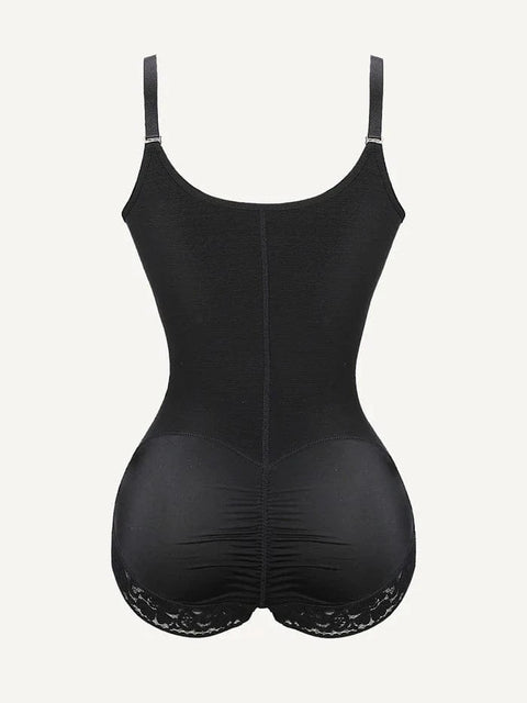 CurvyPower | UK bodysuit Front-Zip Waist-Slimming and Tummy Control Shapewear with U-Shaped Open Bust Support