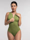 CurvyPower | UK bodysuit Green / S Ribbed Seamless Sleeveless Shapewear Bodysuit with Front Zipper