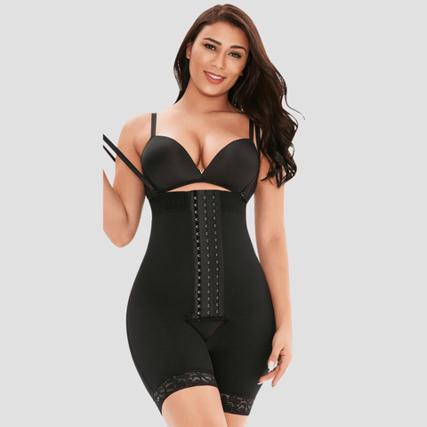CurvyPower | UK bodysuit High Waisted Open Gusset Shaping Bodysuit with Adjustable Shoulder Straps