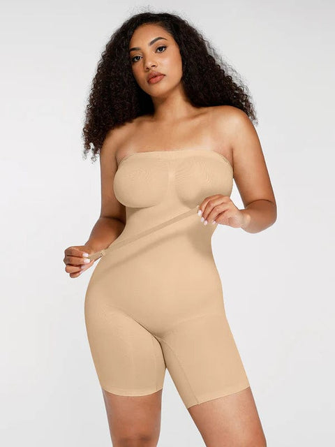 CurvyPower | UK bodysuit Light Beige / S Sculpting Seamless Tummy Control Strapless Shapewear Bodysuit