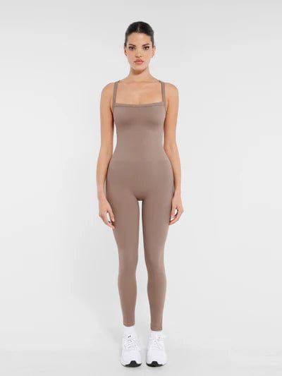 CurvyPower | UK bodysuit Light Brown / XS/S Waist and Tummy Shaping Seamless Sports Bodysuit