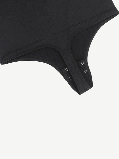 CurvyPower | UK bodysuit Long Sleeve and Diagonal Neck Compression Shapewear Thong  Bodysuit