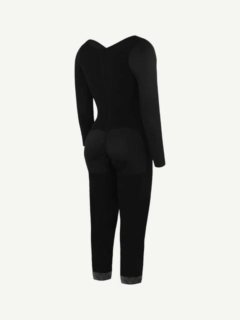 CurvyPower | UK bodysuit Long Sleeve Shapewear Bodysuit with U-Shape Post-Surgical Bust Support