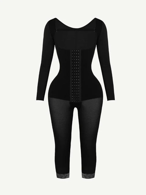 CurvyPower | UK bodysuit Long Sleeve Shapewear Bodysuit with U-Shape Post-Surgical Bust Support