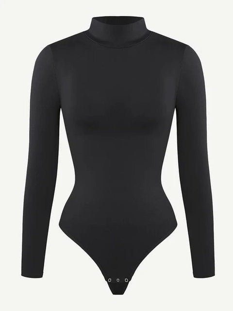 CurvyPower | UK bodysuit Long Sleeve Shapewear Turtle Neck Compression Bodysuit