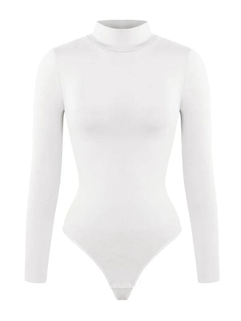 CurvyPower | UK bodysuit Long Sleeve Shapewear Turtle Neck Compression Bodysuit