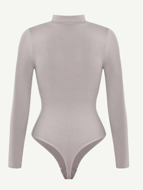 CurvyPower | UK bodysuit Long Sleeve Shapewear Turtle Neck Compression Bodysuit