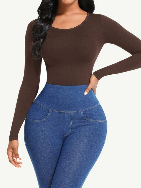 CurvyPower | UK bodysuit Long Sleeve Slimming Shapewear Bodysuit