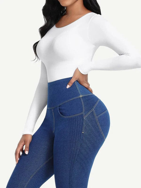 CurvyPower | UK bodysuit Long Sleeve Slimming Shapewear Bodysuit