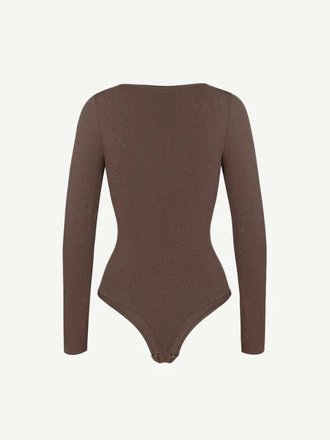CurvyPower | UK bodysuit Long Sleeve Thong Shapewear Bodysuit