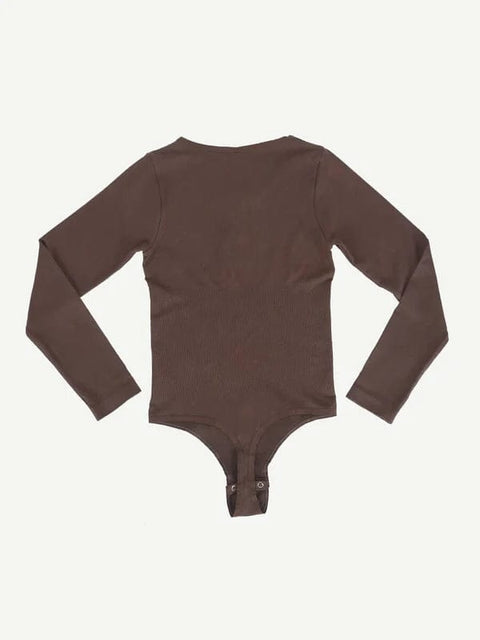 CurvyPower | UK bodysuit Long Sleeve Thong Shapewear Bodysuit