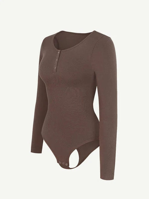 CurvyPower | UK bodysuit Long Sleeve Thong Shapewear Bodysuit