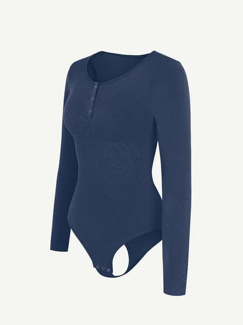 CurvyPower | UK bodysuit Long Sleeve Thong Shapewear Bodysuit