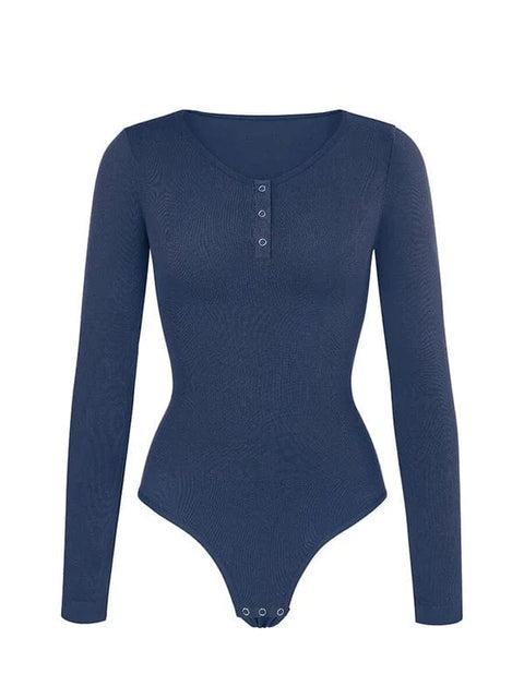 CurvyPower | UK bodysuit Long Sleeve Thong Shapewear Bodysuit