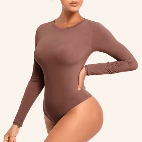 CurvyPower | UK bodysuit Long Sleeved Tummy Control Shaping Bodysuit