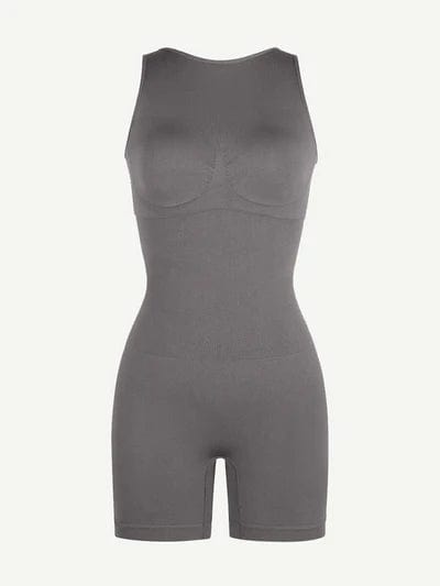 CurvyPower | UK bodysuit Low Back Shapewear Round Neck Bodysuit with Removable Pads
